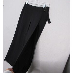 Vintage Cache Pants 2 Black Front‎ Back High Slit Y2K 90s Belted Festival Unique